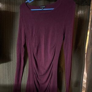 Ruched burgundy Express Dress